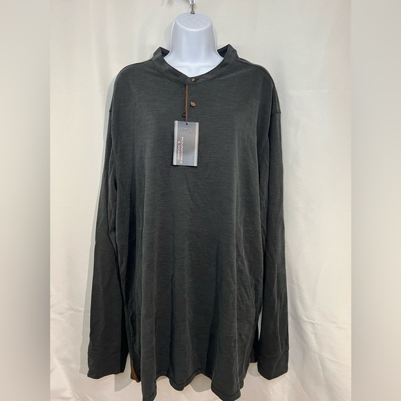 Roundtree & Yorke Big & Tall Long Sleevy Polynosic Henley Shirt, size 2XT, NWT! - Picture 4 of 10